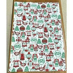 Christmas holiday cotton tea towel red & green